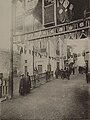 Photograph of a street entrance in Cairo by Delort Gléon from 1889, showing the use of khayamiya as a street ornament