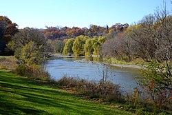 The Humber River at Magwood Park, a park that surrounds the northwest portions of Baby Point