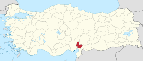 Poziția provinciei Osmaniye în Turcia