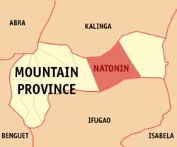 Map of Mountain Province with Natonin highlighted