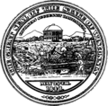 The first Wisconsin state seal, used from 1849 to 1851.