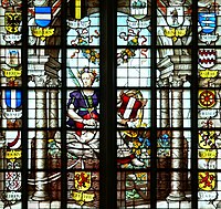 Dordrecht Maiden, 1596, stained glass window designed by Gerrit Gerritsz Cuyp in the Janskerk, Gouda.