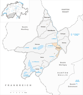 Karte von Vernayaz