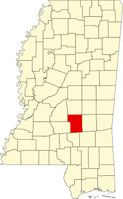 Karte von Smith County innerhalb von Mississippi