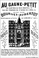 Publicité - Au Gagne Petit - Bouruet-Aubertot.
