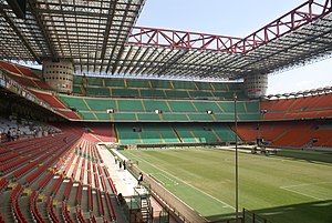 San Siro Stadium (Meazza) panorama empty