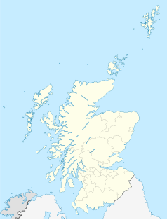 Mapa konturowa Szkocji, na dole znajduje się punkt z opisem „Clydebank”