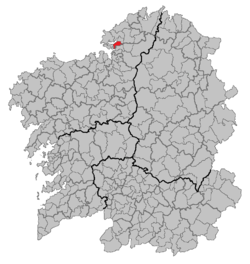 Vị trí của Fene bên trong Galicia