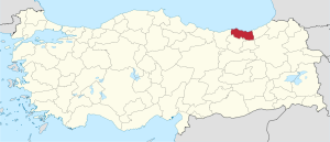 Location of Trabzon Province in Turkey