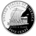 Keelboat von Lewis und Clark auf einer US-Münze
