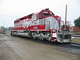 33. KW Die dieselelektrische Lokomotive #4025 der Baureihe EMD SD40-2 von der US-amerikanischen Eisenbahngesellschaft Wisconsin and Southern Railroad in Sonderlackierung zum 25. Jubiläum der Gesellschaft 2005 in Madison, Wisconsin.