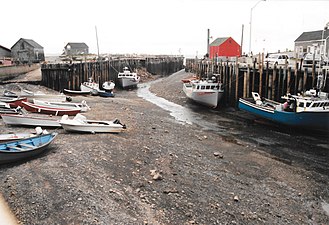 Fundy Shore und Annapolis Valley: Ebbe im Hafen von Hall's Harbour