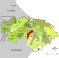 Розташування муніципалітету Алкалалі у комарці Маріна-Альта
