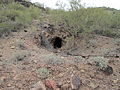 The entrance to an old adit at the BS&K Mine.