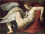 Leda och svanen, kopia av försvunnen målning av Michelangelo