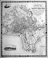 Map of St Helier 1834 showing Mount Bingham (labelled South Hill) at the bottom