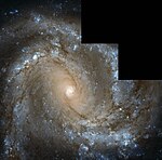 Messier 61-bild av data från Hubbles vidvinkelkamera 2