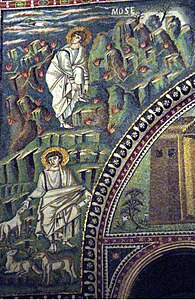 Моисей пасёт стада Иофора и Неопалимая купина