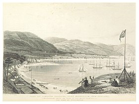 Illustration des Lambton Harbour aus dem Jahr 1842