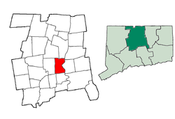 Location in Hartford County, Connecticut