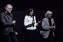 Katja Raganelli (Mitte) mit Regisseurin Magarethe von Trotta und dem Leiter des Filmmuseum München Stefan Drößler