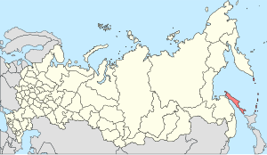 Сахалінська область на карті суб'єктів Російської Федерації