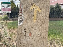 Señal del Camino de Santiago del Puerto de Sagunto, a la entrada de la localidad