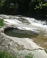 Een diepe pothole van de Canajoharie Creek (New York, VS)