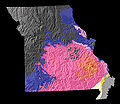 Image 14A physiographic map of Missouri (from Missouri)