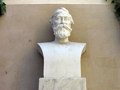 Bust: A Santiago Rusiñol (1935), d'Enric Clarasó, Plaça de La Puntual.