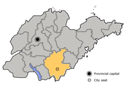 山東省中の臨沂市の位置