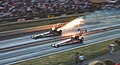 Prudhomme's car on fire in 1991 against Kenny Bernstein
