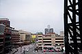 Ford Field e Bush Street, a Detroit, visti dallo stadio di baseball Comerica Park