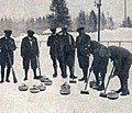 L'equipa de Granda Bretanha campiona olimpica lo 30 de genièr 1924, en accion a Chamonix.