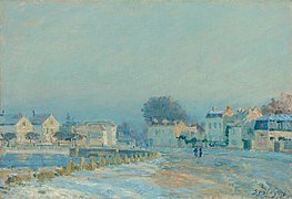 L'Abreuvoir à Marly-Le-Roi, gelée blanche par Alfred Sisley.