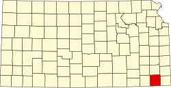 Karte von Labette County innerhalb von Kansas