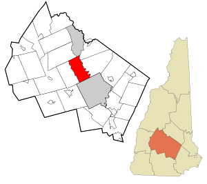 Location in Merrimack County and the state of New Hampshire.