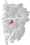 Modalen markert med rødt på fylkeskartet