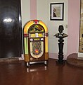 Juke box and bust of Nat King Cole