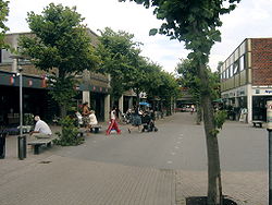 Solrød Centre, home to the town hall, the local S-train station and many shops