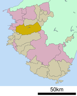 Location of Aridagawa in Wakayama Prefecture