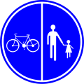 D9a: Part of the road reserved for pedestrians, cyclists and mopeds class A (mofas)