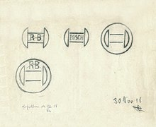 Skizzen des Bosch-Ankers von Gottlob Honold, 1918