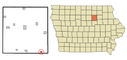 Location of New Hartford, Iowa