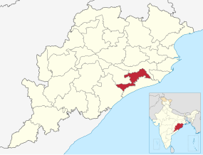 Positionskarte des Distrikts Khordha