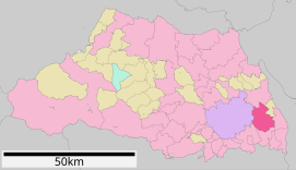 Lokasi Koshigaya di Prefektur Saitama