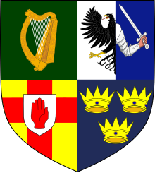 The four provinces arms of Ireland.