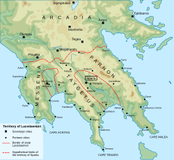 Територијата на античка Спарта.