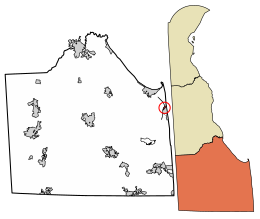 Location of Henlopen Acres in Sussex County, Delaware.