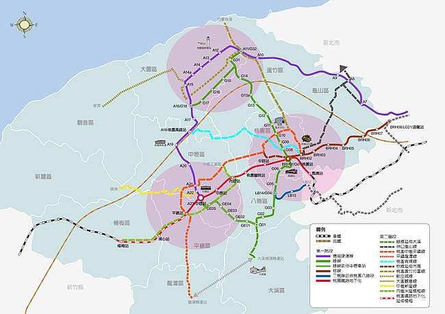 桃園捷運的第二階段路網規劃。